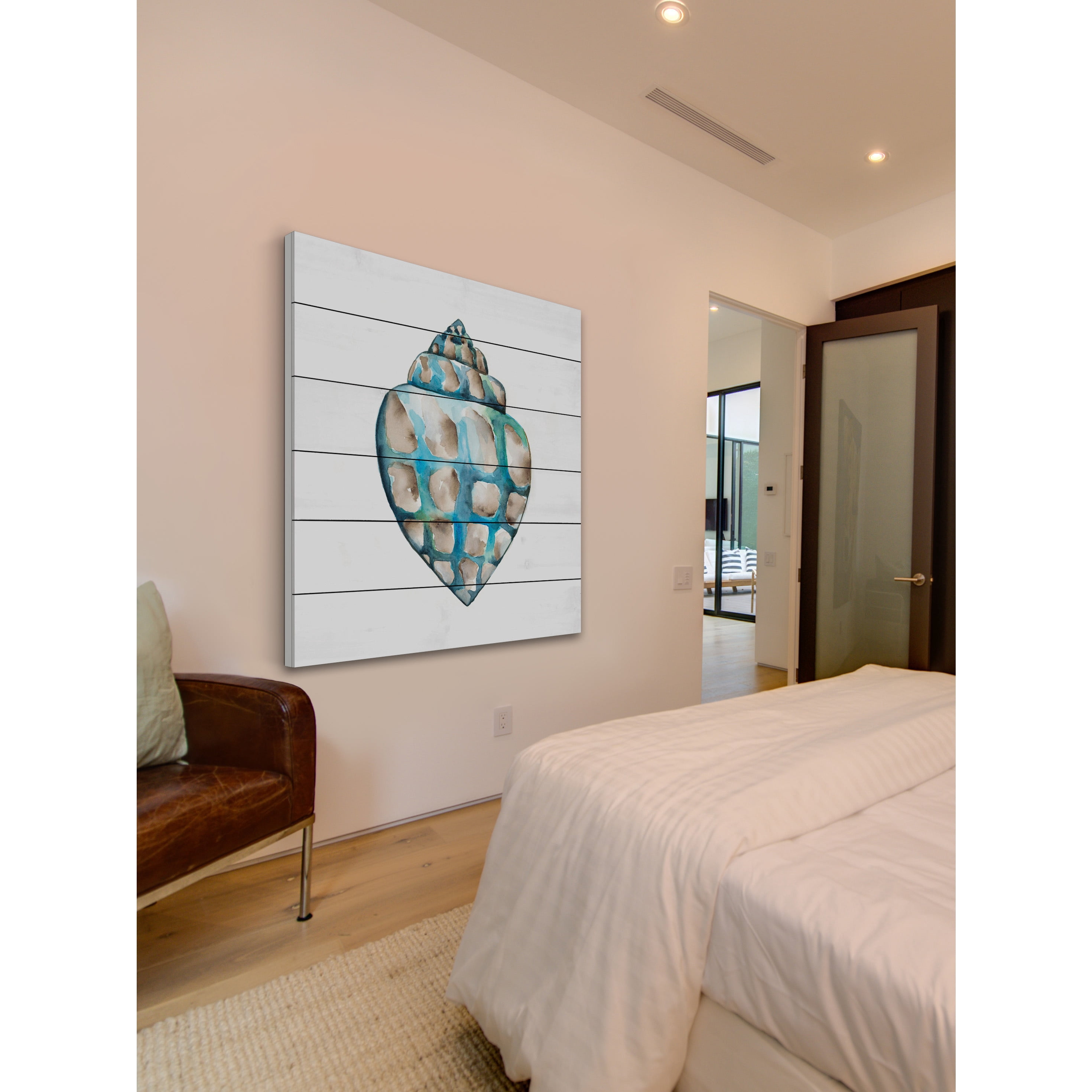 Marmont Hill "Aquarelle Shells V" Painting Print on White Wood