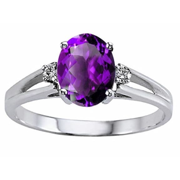 Tommaso Design� Oval Genuine Amethyst Ring