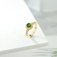 thumbnail image 4 of Gem Stone King 18K Yellow Gold Plated Silver Green Chrome Diopside and White Moissanite Engagement Ring for Women (1.06 Cttw, Round 5MM, Available in Size 5, 6, 7, 8, 9), 4 of 6