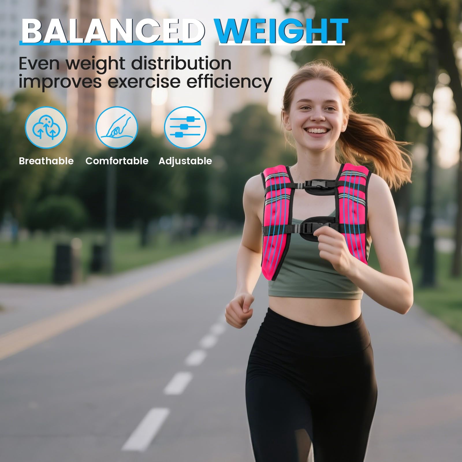 Pink 12LB Weighted Vest for Men and Women Workout Fitness