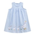thumbnail image 1 of Wxirdiow Robe Fille Robe Fille Tout-Petits Coton Été Manches Courtes Robe Imprimé Dessin Animé Robes Décontractées Bleu Taille,2-3 Ans, 1 of 6