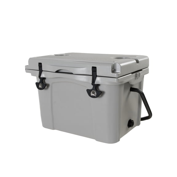 25QT Portable Hard Cooler, 5-7 Day Ice Retention, Grey