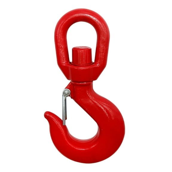 11 Ton Swivel Lifting Hook with Safety Latch, Self Locking Crane Swivel Hook, Rotating Steel Eye Sling Hook for Lifting
