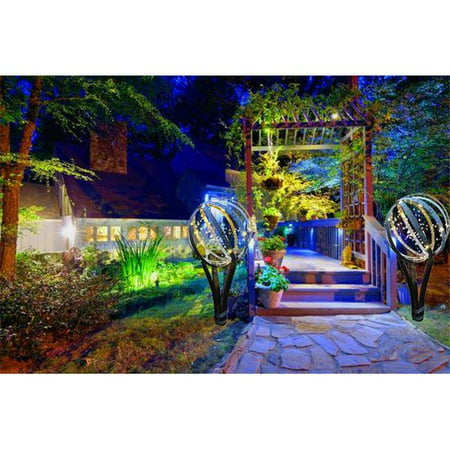 LadyBagsSF Wine Barrel Sphere and Stand with LED Lights Garden