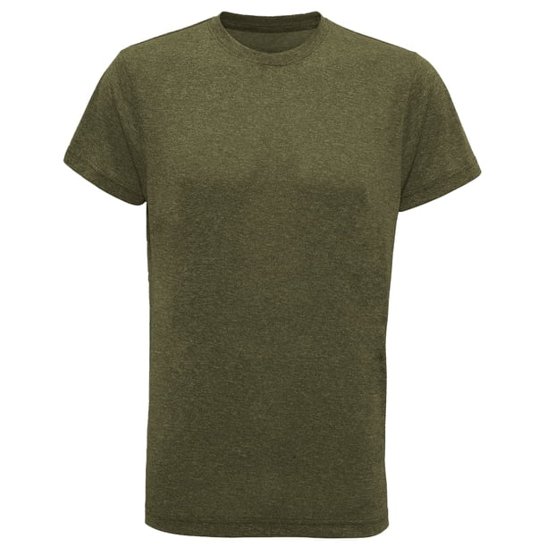 Tri Dri - Camiseta Fitness de manga corta ligera hombre caballero (Oliva/Negro Jaspeado)