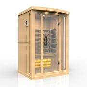 Golden Design Saunas Golden Designs 2-Person Full Spectrum PureTech™ Near Zero EMF FAR Infrared Sauna with Himalayan Salt Bar (Canadian Hemlock)