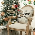 thumbnail image 2 of Sm:)e Christmas Throw Pillow Covers 18x18 Inch Set of 4, Snowman Reindeer Snowflake Gloves Winter Holiday Stripes Sofa Couch Decoration, 2 of 7