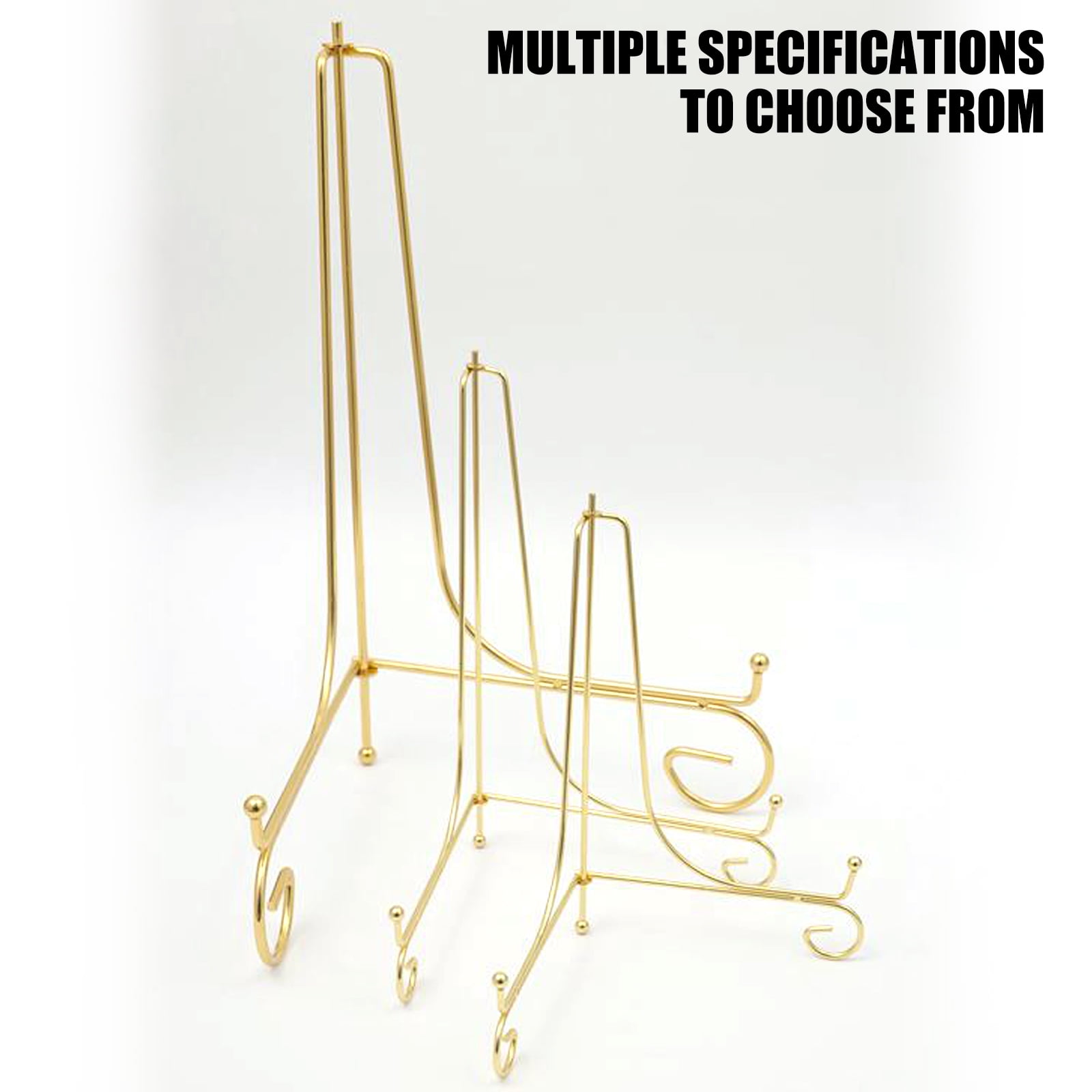 Effective Metal Plate Display Stands Elegant Storage Rack Portable Display Easels for Pictures, Plates and Artwork