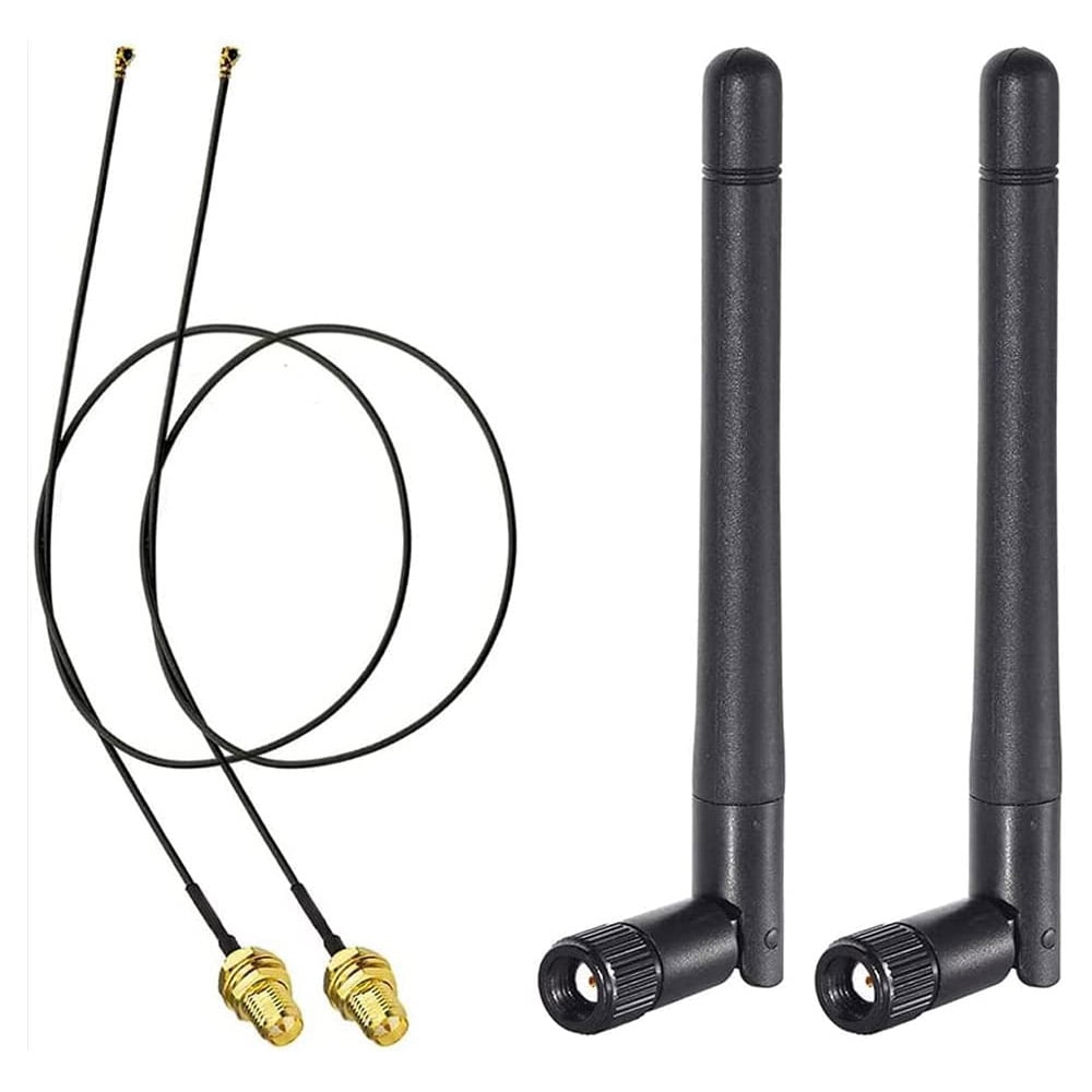 Eightwood M.2 WiFi Antenna 2.4GHz 5GHz 5.8GHz 3dBi MIMO RPSMA Male (2