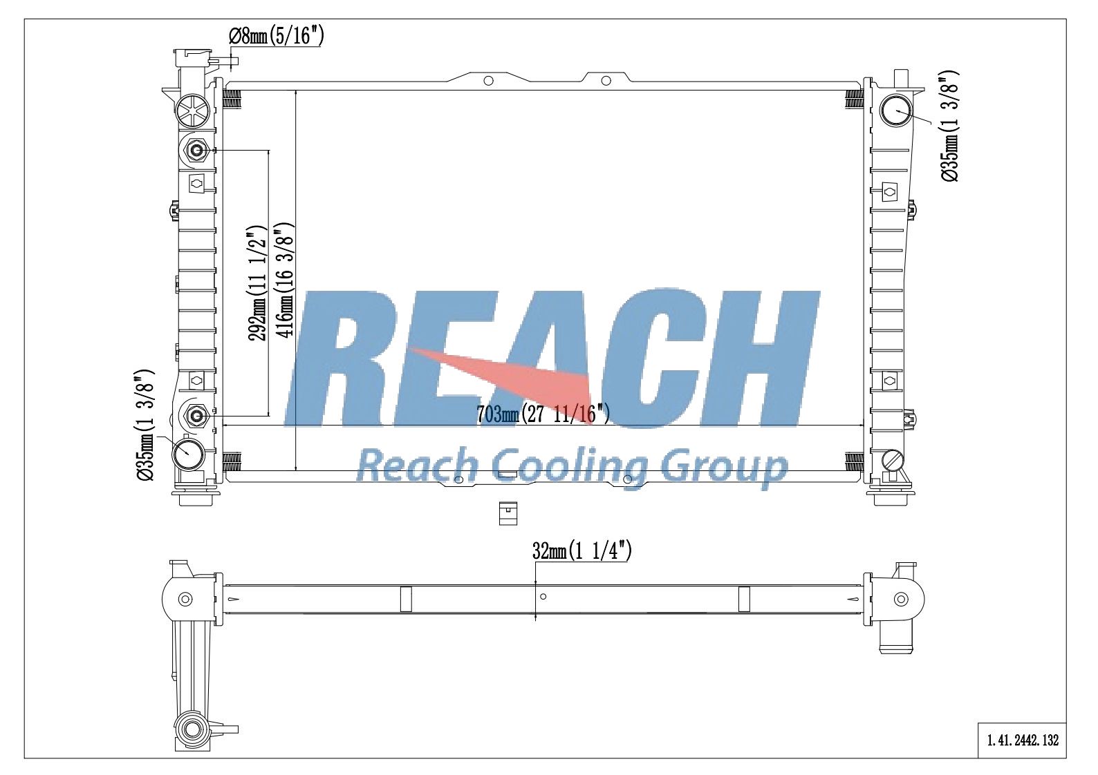 REACH Radiator 41-2442 for 05-02 Kia Sedona