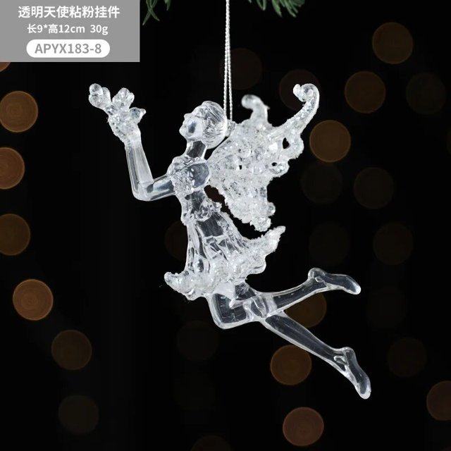 Adorno navideño con forma de copo de nieve para árbol de Navidad, colgante de cristal de alce, ciervo, corona de nieve, decoración de Feliz Navidad, 2023