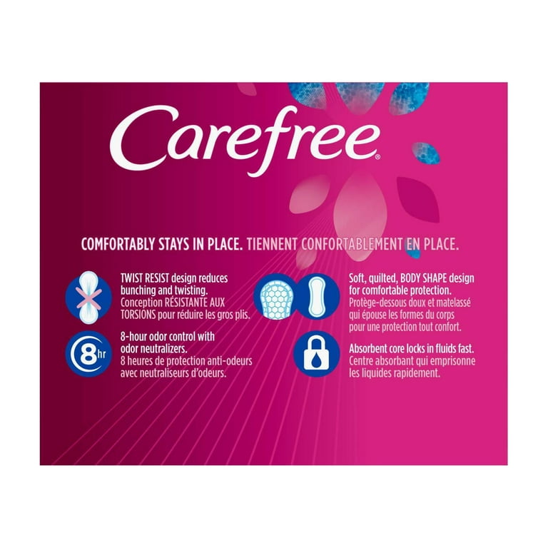 Carefree Acti-Fresh Panty Liners, Soft and Flexible Feminine Care  Protection, Regular, 120 Count 