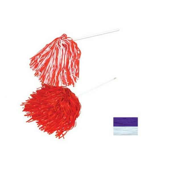Pack of 48 White and Purple Gametime Pom Poly Shakers - 512 - Walmart.com