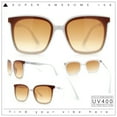 thumbnail image 2 of Womens Trendy Retro Inset Lens Oversize Horn Rim Plastic Fashion Sunglasses White - Brown, 2 of 8