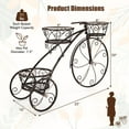 thumbnail image 3 of Gymax 3-Tier Bicycle Plant Stand w/ Hollowed Baskets Metal Flower Pot Cart Holder Bronze, 3 of 10