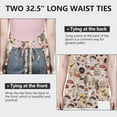 thumbnail image 6 of Brown Mushroom Line Light Pattern Apron-Garden Aprons for Women with Pockets-Cotton Linen Waterproof Kitchen Cooking Gardening Aprons Adjustable for Kitchen,Cooking,BBQ and Salon 33x27 Inch, 6 of 7