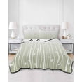 thumbnail image 3 of Sage Green Twin Size Down Alternative Comforter, Lightweight Comforter Quilt Bedding Set with Pillow Shams Floral Stripe Gradient Simple Branch Texture All Seasons Bed Comforter Duvet Insert 68"x86", 3 of 7