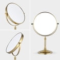 thumbnail image 3 of Freestanding Tabletop Makeup Mirror 8 Inch Double Sided 1x 3 X Magnification 360 Degree Swivel Cosmetic Vanity Magnifying Mirror for Table Desk Finished Gold(8in,3 X)-Gold, 3 of 6