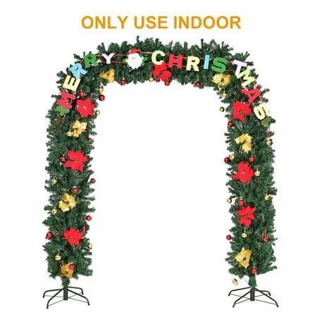 Costway 7 5 X6 7 Pre Lit Artificial Arched Christmas Tree Archway