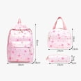 thumbnail image 2 of Backpack for Girls,Corduroy Girls Backpack with Lunch Bag & Pencil Pouch for Teen Kids Laptop Backpack for Women, Middle High School Bookbag Travel Daypack (Bow print), 2 of 3