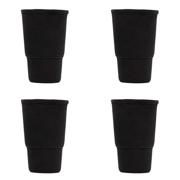 4PCS Reusable Neoprene Cup Sleeve, Insulated Fabric Drink Cover for 20oz Tumblers, 6.5" Tall(Black)