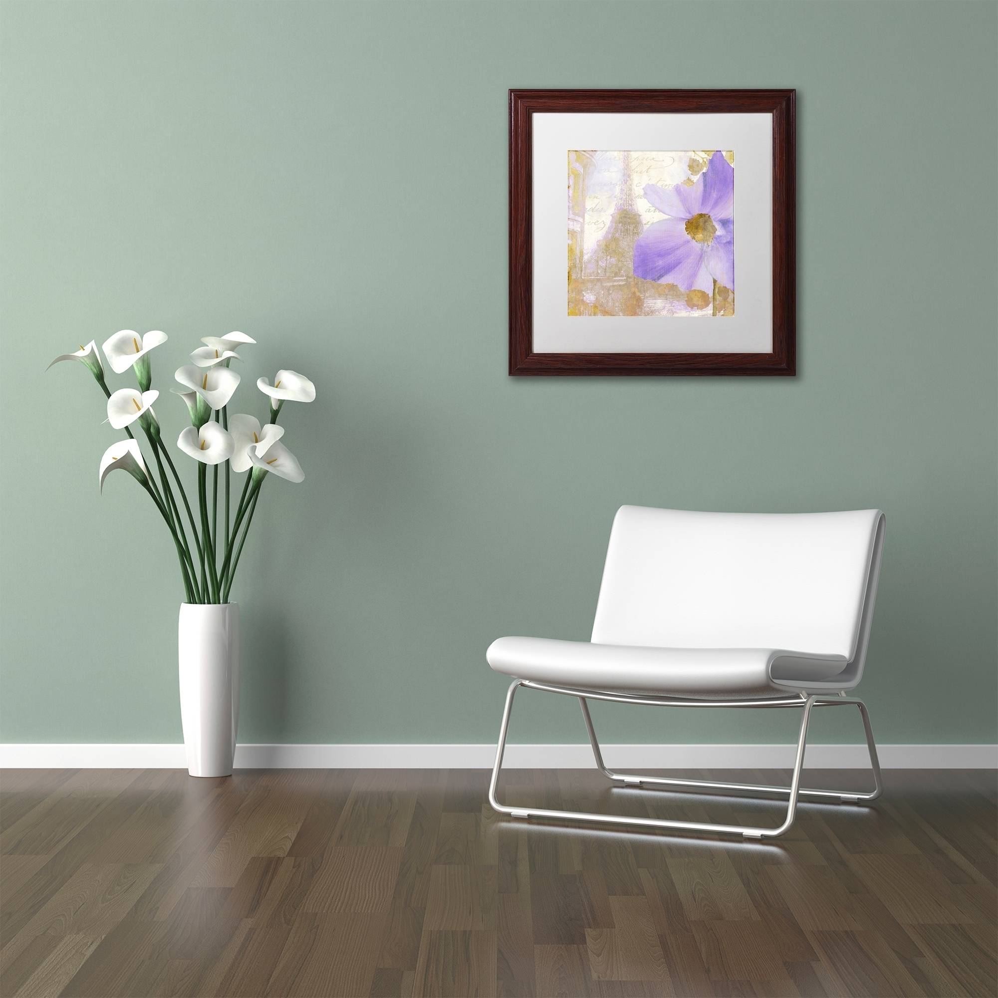 Trademark Fine Art "Purple Paris I" Canvas Art by Color Bakery White Matte, Wood Frame