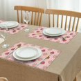 thumbnail image 3 of Red Strawberry Plants Pink Pattern Summer Placemats Table Placemats Set Of 4-Linen Kitchen Washable Placemats Table Mats 11.8"x17.7" Non-Slip Heat Resistant, 3 of 6