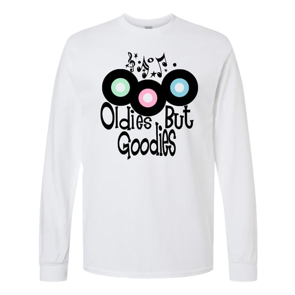 Inktastic Oldies but Goodies Records and Music Notes Long Sleeve T-Shirt