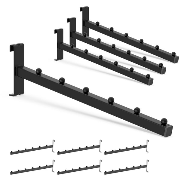 Ganchos para cascada Gridwall HUHOLE, 6 bolas, paquete de 10 unidades, plástico negro