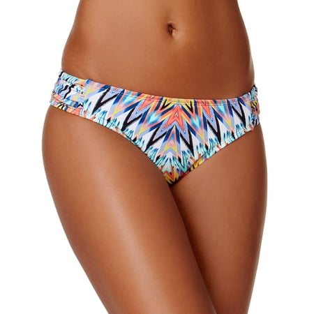 Bar III Women s Ruched Side-Tab Hipster Bikini Bottom  Rays  X-Small