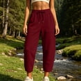 thumbnail image 6 of Women's Sweatpants Lounge with Elastic Waist Ladies' Wide Leg Curved Knife Casual Loose 9-inch Elastic Waist Drawstring Pocket Long Sweatpants Comfy Sweatpants for Women Gifts for Her, 6 of 8