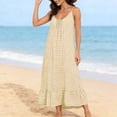 thumbnail image 4 of Aboser Womens Plaid Gingham Nightgowns Trendy Pleated Front Sleepwear Loose Round Neck Nightdress Comfy Soft Sleeveless Tank Sleep Shirts with Pockets, 4 of 6