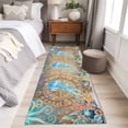 thumbnail image 4 of Runner Rug 2'x6', Jellyfish Coastal Washable Non-Slip Hallway Runner Rugs, Summer Nautical Starfish Coral Brown Anchor Bedside Rugs Floor Mats Carpet Runners for Kitchen Bathroom Laundry Room, 4 of 8