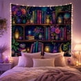 thumbnail image 2 of Magical Library Shelves Against Starry Sky, Dreamy Fantasy for Book Lovers, Enchanting Art Decor, Birthday Gift Tapestry Wall Hanging for Bedroom and Living Room, 2 of 7