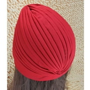Indian Turban Hat Baotou Yoga Turtleneck Folding for Women(Red)