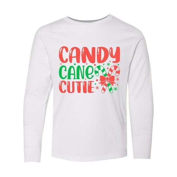 Inktastic Candy Cane Cutie Long Sleeve Youth T-Shirt