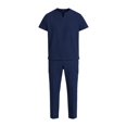 thumbnail image 2 of Conjunto de uniforme médico moderno con pantalón suave con cordón ajustable para peluquería canina, spa y salón de belleza. XXL, 2 of 8