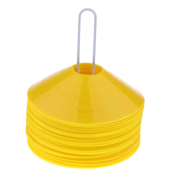 de 50 Conos de , Conos de Tráfico, Conos de para Fútbol, fútbol, baloncesto, Entrenamiento Deportivo, para Y Adultos, Va Amarillo DYNWAVEMX Sport Fútbol Mini Disc Conos