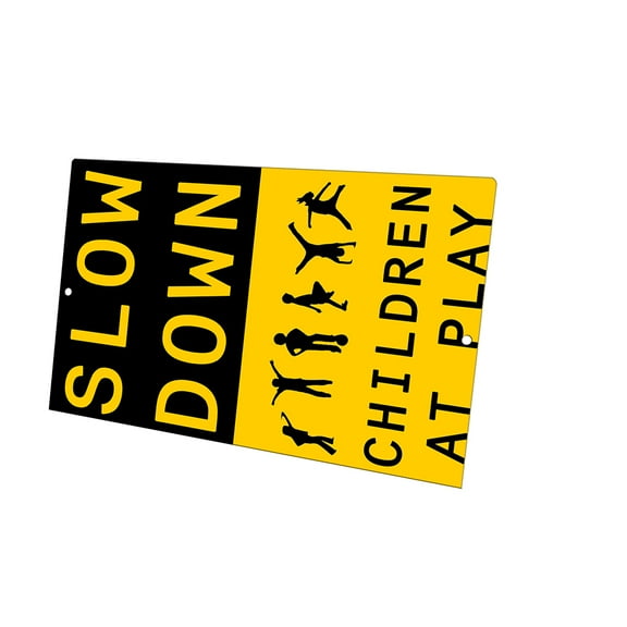 KuzmarK Yard Lawn Fence Sign - Slow Down Children At Play
