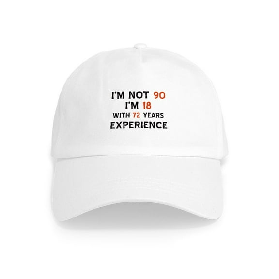 CafePress - 90 Year Old Designs Cap - Adjustable 100% Brushed Unisex Casual Cotton Baseball Cap, Beige, 1