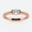 Pink, variant on Half Bezel Engagement Ring 0.43 Carat Oval Shaped Moissanite 18K White Gold Plated Silver Solitaire Ring for Women
