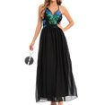 thumbnail image 4 of Fankiway Robe Mode Femme à Paillettes Col en V Paillettes Soirée Club Longue Jupe Robe de Soirée Formelle Robes de Plage Grande Taille, 4 of 9