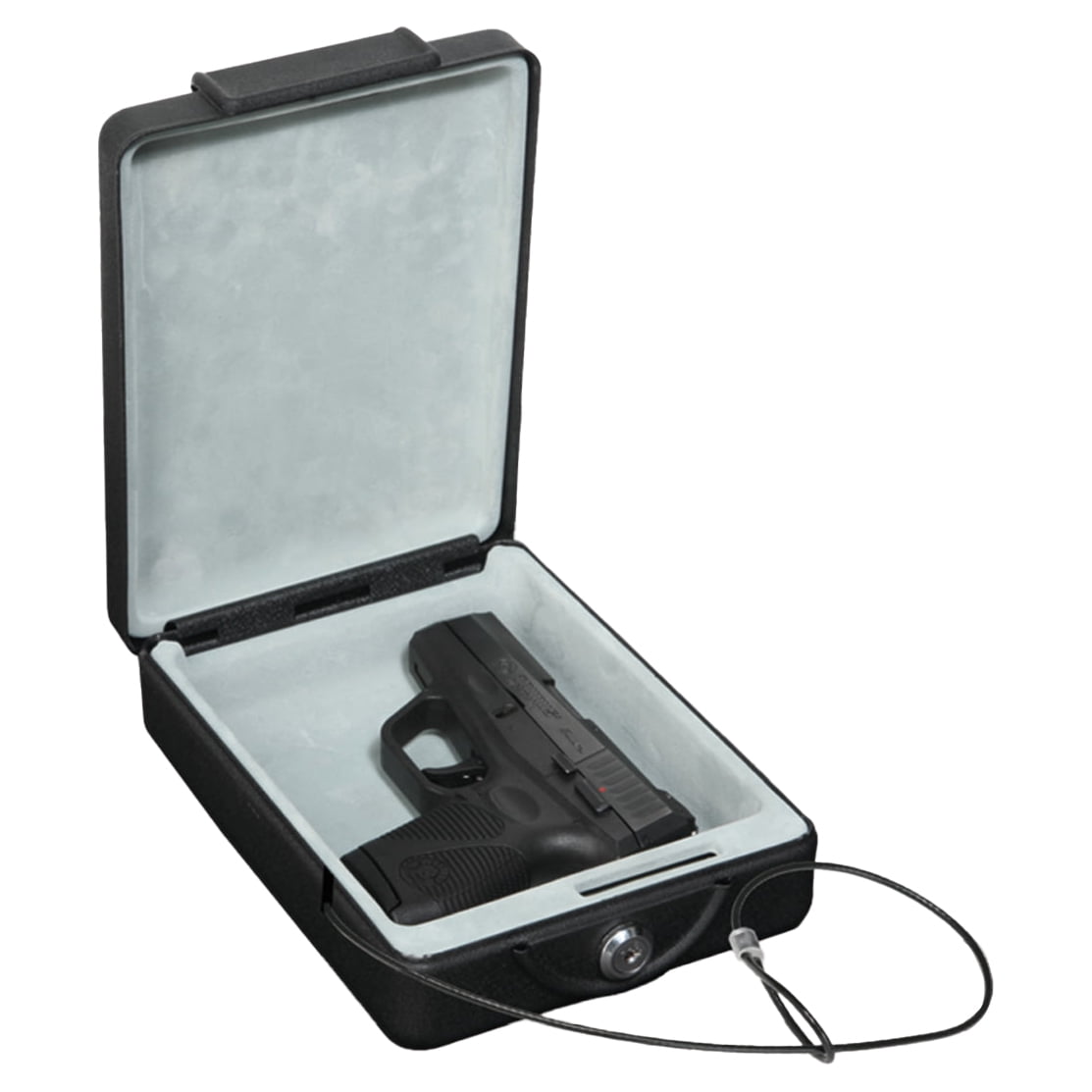 Bulldog Cases Car/Personal Safe w/ Key Lock Mounting Bracket & Cable Exterior size 8.7in x 6"in x 2.5 in / Interior Size 7 in x 5.25 in x 2 in