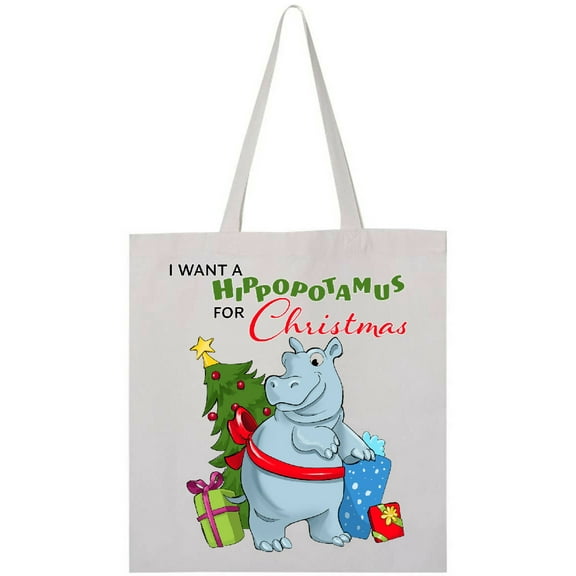 Inktastic I Want a Hippopotamus for Christmas Tote Bag