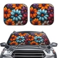 thumbnail image 2 of Saiise Colorful Blooming Flowers for Foldable Car Sun Shades (2-Pack) Offer Sun Protection with an Easy-fold Design for Convenient Windshield Shading-Large, 2 of 6