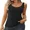 Black, variant on Women Tank Top with Built-in Padded Bra Adjustable Wide Strap V-Neck Camisole Cotton Cami Shirts