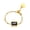 Black, variant on Women's Stainless Steel Stackable Chain Finger Ring Adjustable Inlaid Black Cubic Zirconia Statement Ring