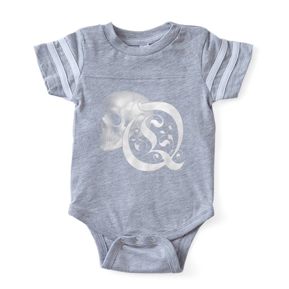 CafePress - Gothic Skull Initial Q - Cute Infant Baby Football Bodysuit