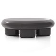 thumbnail image 3 of Kavren Modern Oval Glossy Low Profile Coffee Table, Dark Gray, 3 of 14