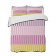thumbnail image 2 of Quilts Twin XL Size, Colorful Stripe Soft Comforter Bedding Set for Bed, Modern Pink Purple Yellow Vertical Striped Lightweight Quilted Bedspread with Pillow Cover(2 Pieces), 68x98 Inch, 2 of 6
